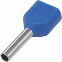 Conrad 1091316, Embouts de fil, Argent, Droit, Bleu clair, Métallique, Cuivre, PVC