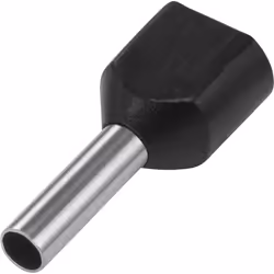 Conrad 1091321, Embouts de fil, Argent, Droit, Noir, Métallique, Cuivre, PVC