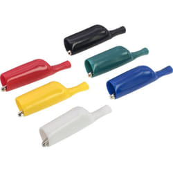 Voltcraft - MSK-106 Jeu de pinces crocodiles enfichable 2 mm rouge, noir, jaune, bleu, vert, blanc