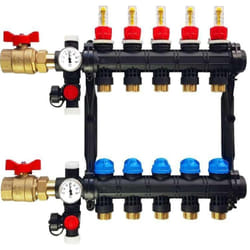 Collecteur pré-monté nis en matériau de synthèse avec débimètre - Longueur: de 572 mm - Hauteur: 360 mm - 8 sorties