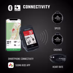 Sigma Sport 01034 compteur de vélo 4,5 cm (1.77") GPS de bicyclette sans fil Noir