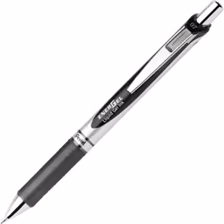 Pentel EnerGel, Stylos rétractables à encre gel, Noir, Bleu, Vert, Rouge, Multicolore, Argent, Plastique, Caoutchouc, Bold, R ...