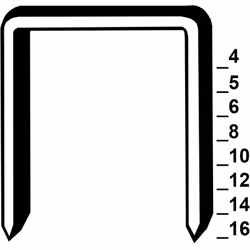 Agrafes Prebena Type D08CNK Largeur de dos : 12,6 mm Longueur des agrafes 8 mm Dimension du fil 0,5 x 1,27 mm Finition galvan ...