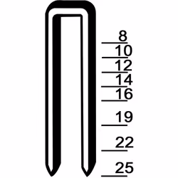Agrafes Prebena Type O12CNK Largeur de dos : 4,5 mm Longueur des agrafes 12 mm Dimension du fil 0,66 x 0,95 mm Finition galva ...