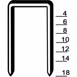Agrafes Prebena Type VX12CNK Largeur de dos : 11,3 mm Longueur des agrafes 12 mm Dimension du fil 0,58 x 0,75 mm Finition gal ...