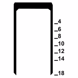 Agrafes Prebena Type VX14CNK Largeur de dos : 11,3 mm Longueur des agrafes 14 mm Dimension du fil 0,58 x 0,75 mm Finition gal ...