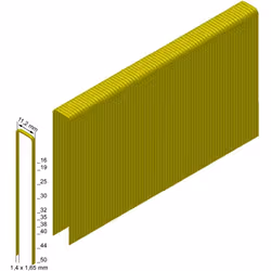 Agrafes Prebena type Z30CNKHA Largeur de dos : 11,2 mm Longueur des agrafes 30 mm Dimension du fil 1,4 x 1,65 mm Finition gal ...