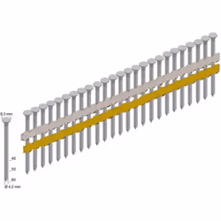 Clous d'ancrage Prebena Type ANK40/40NKRI Longueur des clous 40 mm Dimension du fil 4 mm Finition galvanisé, anneau Pièces/bo ...