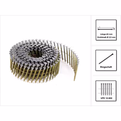 Contenu du paquet: - 10800x Prebena CNW25/45BKRI Clou sur rouleau annelé blank Description du produit: Les CNW25 / 45BKRI son ...