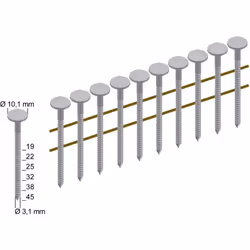 Clous pour carton-pâte à fil Prebena Type CNZ31/25NKRI Longueur des clous 25 mm Dimension du fil Ø 3,1 mm Version électro-gal ...