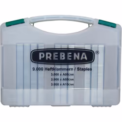 Agrafes Prebena type A-Box contient 3 000 x A06CNK, A08CNK, A10CNK Largeur du dos : 12,9 mm Longueurs : 3 000 pièces de 6, 8  ...