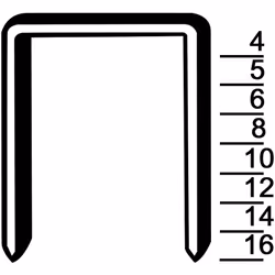 Agrafes Prebena Type D04CNK Largeur de dos : 12,6 mm Longueur des agrafes 4 mm Dimension du fil 0,5 x 1,27 mm Finition galvan ...