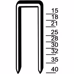 Agrafes Prebena type H15CNKHA Largeur de dos : 8,7 mm Longueur des agrafes 15 mm Dimension du fil 1,05 x 1,25 mm Finition gal ...