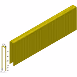 Agrafes Prebena type H40CNKHA Largeur de dos : 8,7 mm Longueur des agrafes 40 mm Dimension du fil 1,05 x 1,25 mm Finition gal ...
