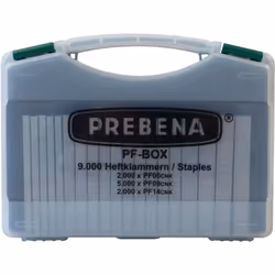 Les agrafes PREBENA type PF dans un coffret pratique et en trois tailles différentes ! Largeur du dos : 10,6 mm Longueur de l ...
