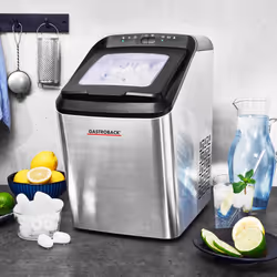 Gastroback Bartender Pro Machine à glaçon portable 145 W Noir, Acier inoxydable