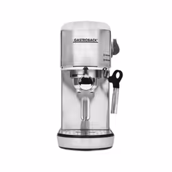 Gastroback Design Espresso Piccolo, Machine à expresso, 1,4 L, Dosette de café, Café moulu, 1400 W, Acier inoxydable