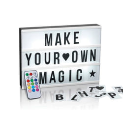EASYmaxx Boîte à lumière LED en noir/blanc avec 173 lettres & symboles