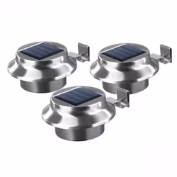 EASYmaxx Lampes Solaire Lumière Extérieur Mur Jardin ensemble de 3 lampes acier inoxydable