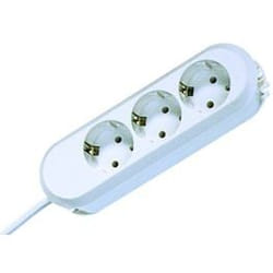 Bachmann 3x Schuko H05VV-F 3G 1.50mm² 16A/3680W 3m multiprise 3 sortie(s) CA Blanc