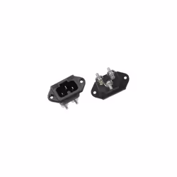 Description Prise encastrable pour appareils chauds 155 °C avec bornes à vis noires. Fiche pour appareil à chaleur encastrabl ...