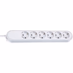 Bachmann SMART 6x Schuko H05VV-F 3G 1.50mm² 16A/3680W 5m, 5 m, Plastique, Blanc, 6 sortie(s) CA, 3680 W, 16 A