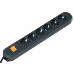 Bachmann SMART 6x Schuko H05VV-F 3G 1.50mm² 16A/3680W 3m, 3 m, Plastique, Noir, 6 sortie(s) CA, 3680 W, 16 A
