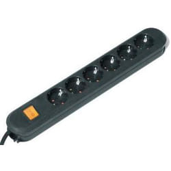 Bachmann SMART 6x Schuko H05VV-F 3G 1.50mm² 16A/3680W 3m multiprise 6 sortie(s) CA Noir