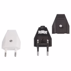 Fiche dalimentation électrique - BACHMANN - Euro Bachmann 900.003 - plastique blanc - Droit - Intérieur - Mâle