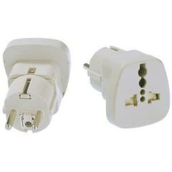 Adaptateur de voyage - BACHMANN - 2 et 3-pôles - Boîtier blanc - 10/16 A - Sécurité enfants