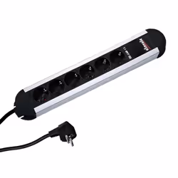 Bachmann 331.010, 1,75 m, Intérieure, Courbe, Aluminium, Aluminium, Noir, 6 sortie(s) CA