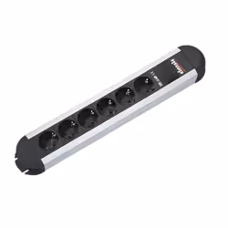 Bachmann 331.010 multiprise 1,75 m 6 sortie(s) CA Intérieure Aluminium, Noir