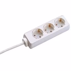Bachmann 3x Schuko H05VV-F 3G 1.50mm² 16A/3680W 3m, 3 m, Plastique, Blanc, 3 sortie(s) CA, 3680 W, 16 A