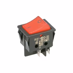 Interrupteur à bascule série 3652 16(6) A 250 V, 2 pôles, boîtier lumineux : noir, connecteur plat rouge 6,3 x 0,8 mm, fixati ...