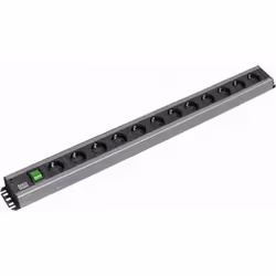 Bachmann 300.005, Basique, 2U, Noir, Gris, 12 sortie(s) CA, 2 m, 74 x 790 x 45 mm