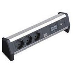 Bachmann DESK 1 multiprise 3 sortie(s) CA Noir, Gris
