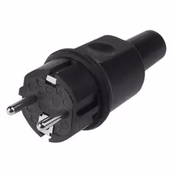 Bachmann 913.169 Fiche électrique mâle avec terre Tout caoutchouc 250 V noir IP44 IP20