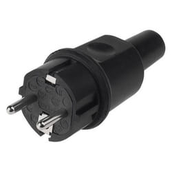 Bachmann 913.169 Fiche électrique mâle avec terre Tout caoutchouc 250 V noir IP44 IP20
