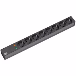 Bachmann 19'' 2m 8x Schuko H05VV-F 3G 1.50mm², 2 m, Aluminium, Noir, 8 sortie(s) CA, Noir
