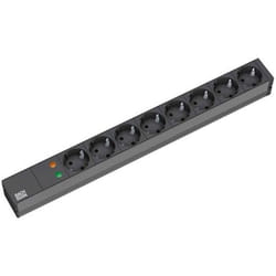 Bachmann 19'' 2m 8x Schuko H05VV-F 3G 1.50mm² multiprise 8 sortie(s) CA Noir
