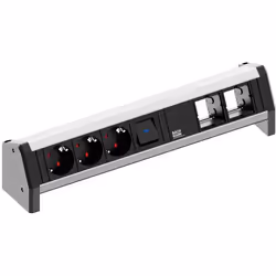 Bachmann Desk 1, 3 sortie(s) CA, 230 V, 16 A, Noir, Aluminium, 450 mm