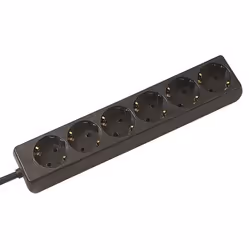 Secomp SELLY power strip, 1,5 m, Intérieure, Noir, Plastique, 6 sortie(s) CA, 3600 W