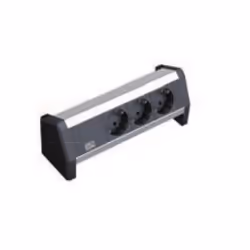 Bachmann DESK 1, Intérieure, Type F, Noir, Argent, 3 sortie(s) CA, 228,6 mm