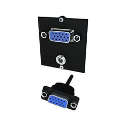 Bachmann 917.150 prise de courant VGA + 3,5 mm Noir, Bleu