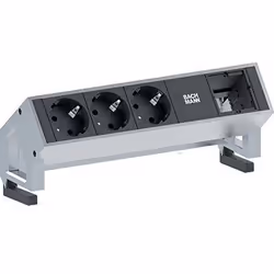 Bachmann DESK 2, 0,2 m, Aluminium, Noir, Acier inoxydable, 3 sortie(s) CA, 239 mm