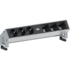 Bachmann 3x Schuko 3x Custom Modules multiprise 3 sortie(s) CA Noir, Acier inoxydable