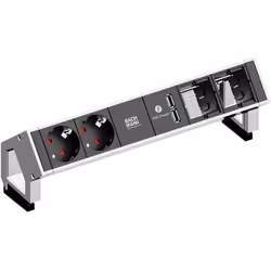 Bachmann 902.229, 0,2 m, Intérieure, Type F, Aluminium, Plastique, 2 sortie(s) CA, 281,7 mm