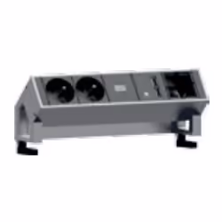 Bachmann DESK 2, 0,2 m, Aluminium, Noir, Acier inoxydable, 2 sortie(s) CA, 239,2 mm