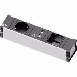 Bachmann 912.0167, 0,1 m, Intérieure, Type F (CEE 7/4), Aluminium, Plastique, Noir, Blanc, 1 sortie(s) CA