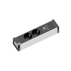 Bachmann 912.0156 multiprise 0,2 m 2 sortie(s) CA Intérieure Noir, Gris